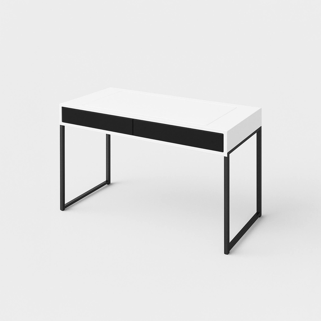 [FURN_0096] Customizable Desk (Biela, Oceľ)